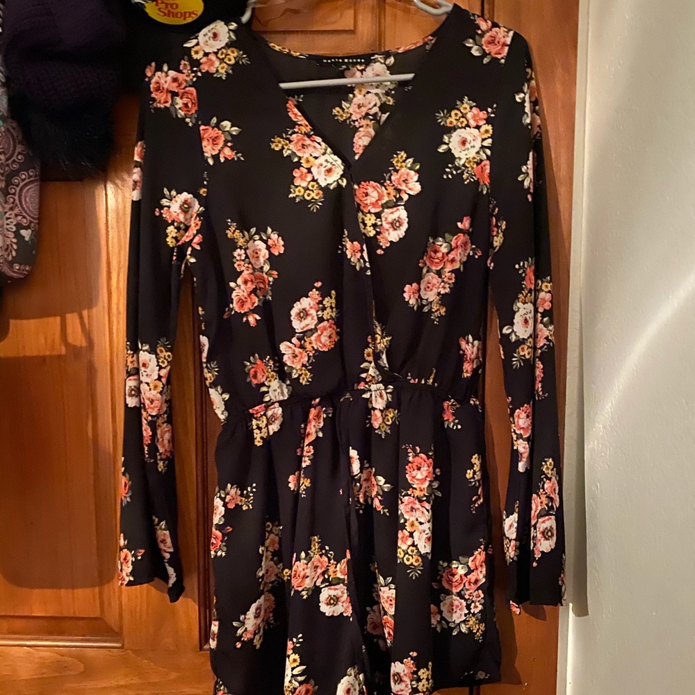 Floral black romper